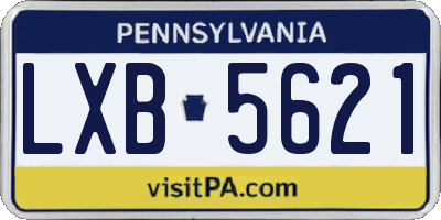 PA license plate LXB5621