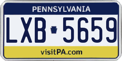PA license plate LXB5659