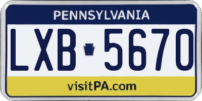 PA license plate LXB5670