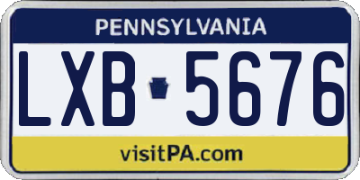 PA license plate LXB5676