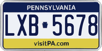 PA license plate LXB5678