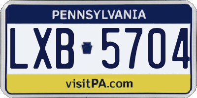 PA license plate LXB5704