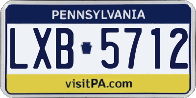 PA license plate LXB5712