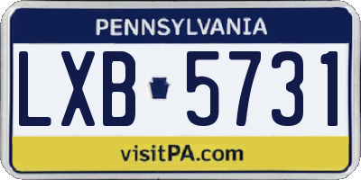 PA license plate LXB5731