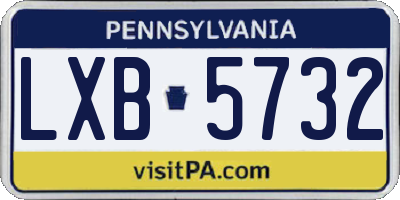 PA license plate LXB5732