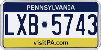 PA license plate LXB5743