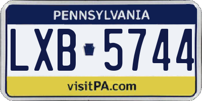 PA license plate LXB5744