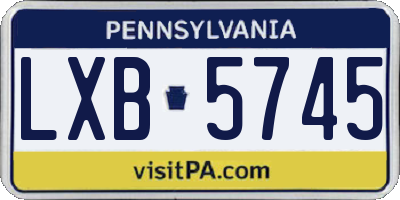 PA license plate LXB5745