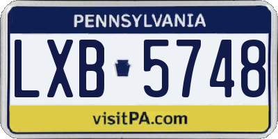 PA license plate LXB5748