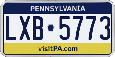 PA license plate LXB5773