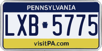 PA license plate LXB5775