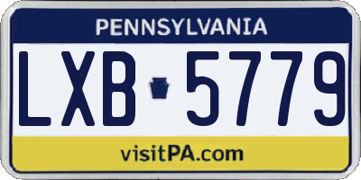 PA license plate LXB5779