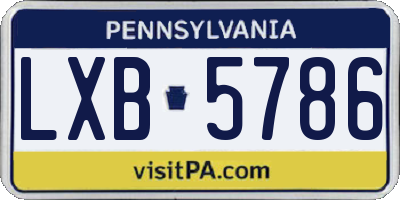 PA license plate LXB5786