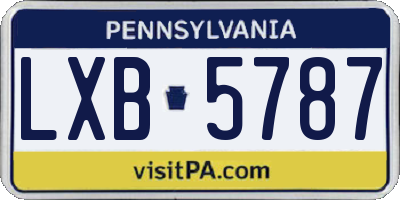PA license plate LXB5787