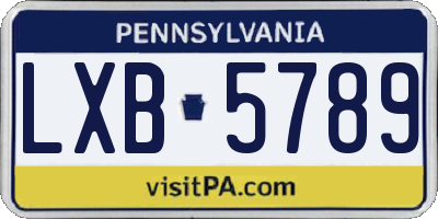 PA license plate LXB5789