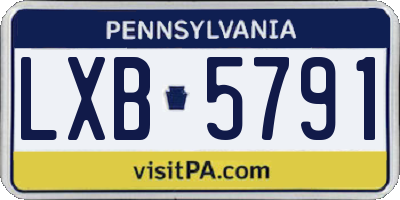 PA license plate LXB5791
