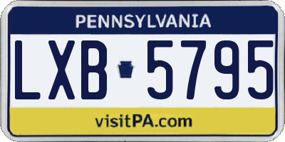 PA license plate LXB5795