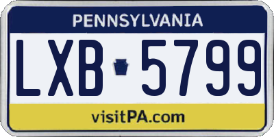 PA license plate LXB5799
