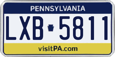 PA license plate LXB5811
