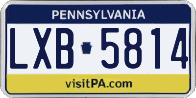 PA license plate LXB5814