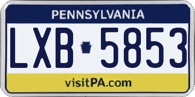 PA license plate LXB5853