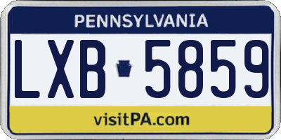 PA license plate LXB5859