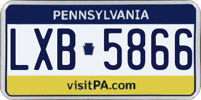 PA license plate LXB5866