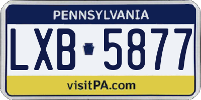 PA license plate LXB5877