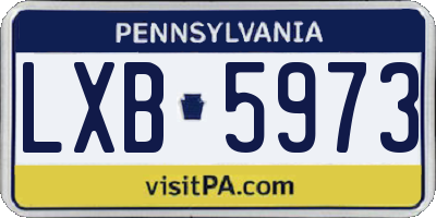 PA license plate LXB5973