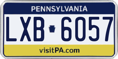 PA license plate LXB6057