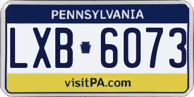 PA license plate LXB6073