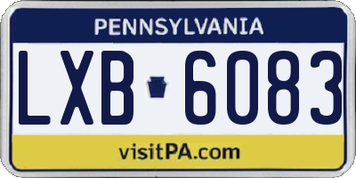 PA license plate LXB6083