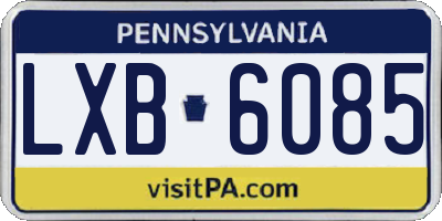 PA license plate LXB6085