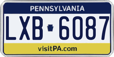 PA license plate LXB6087