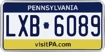 PA license plate LXB6089