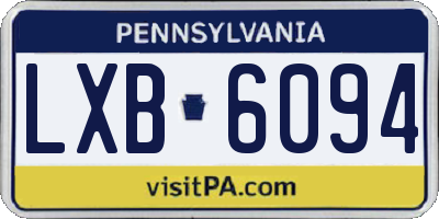 PA license plate LXB6094