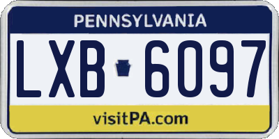 PA license plate LXB6097