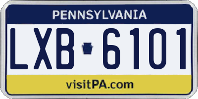 PA license plate LXB6101