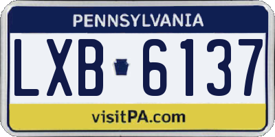 PA license plate LXB6137