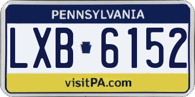 PA license plate LXB6152