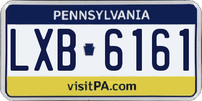 PA license plate LXB6161