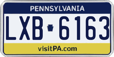 PA license plate LXB6163