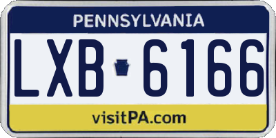 PA license plate LXB6166