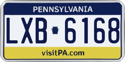 PA license plate LXB6168