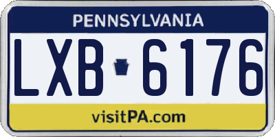 PA license plate LXB6176