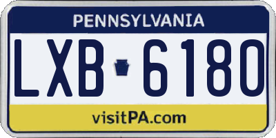 PA license plate LXB6180