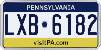 PA license plate LXB6182