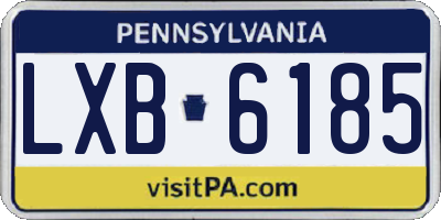 PA license plate LXB6185