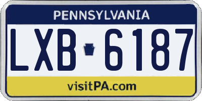 PA license plate LXB6187