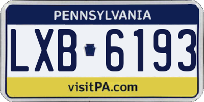 PA license plate LXB6193